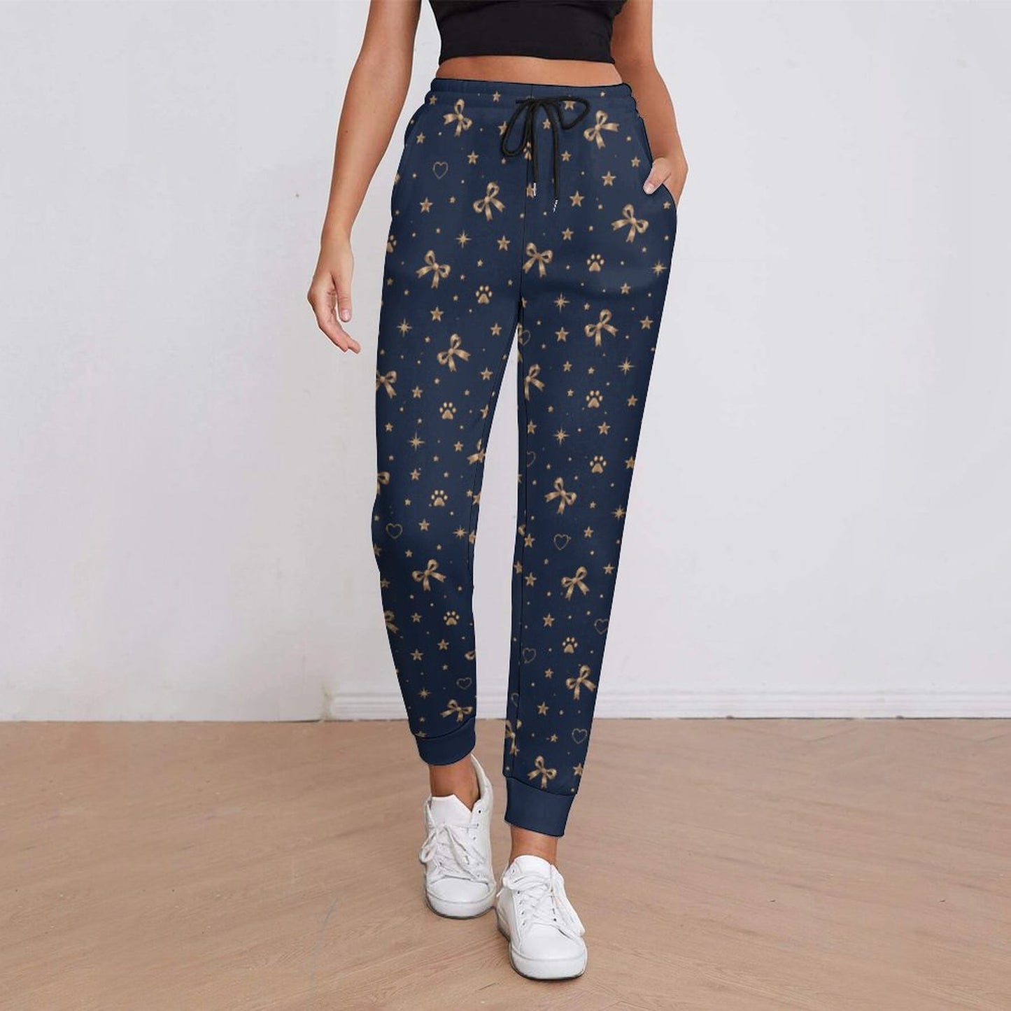 Pantalon jogging bleu nuit à motifs – Collection ELARA