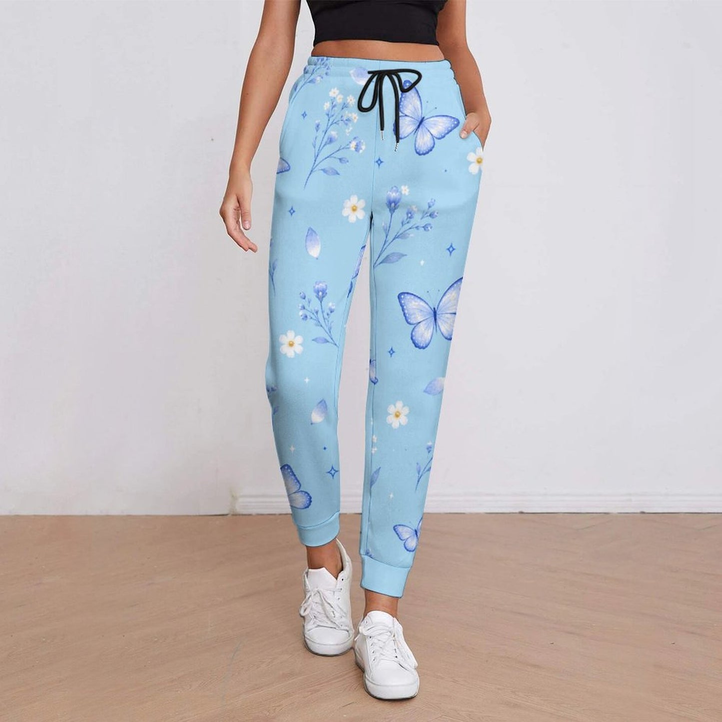 Pantalon de jogging bleu ciel à motifs – Collection OPAL