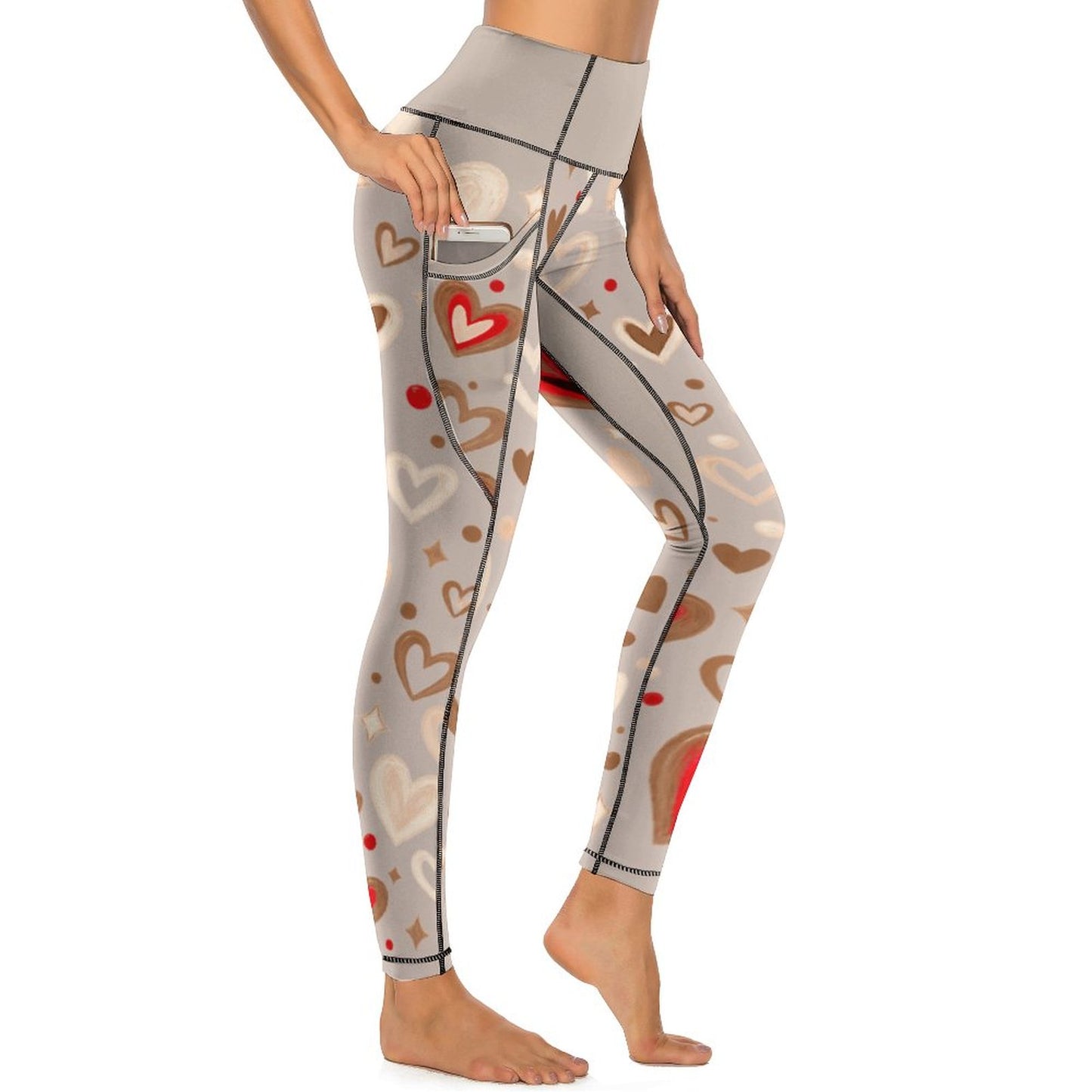 Custom Print Patterned Yoga Pants with 2 Pockets (All-Over Printing)