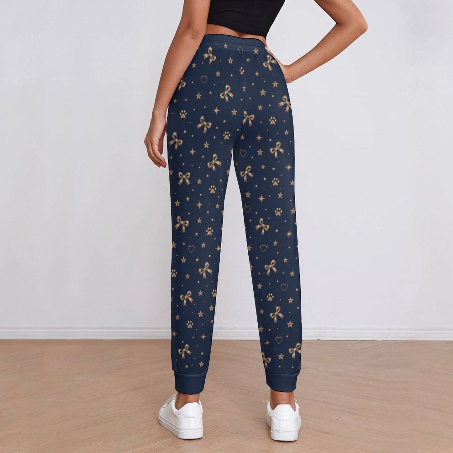 Pantalon jogging bleu nuit à motifs – Collection ELARA