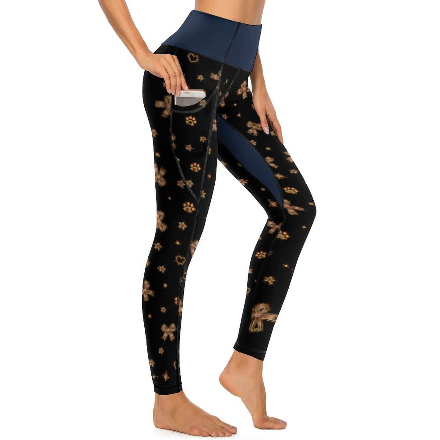 Legging bleu nuit à motifs pour femme – Collection ELARA