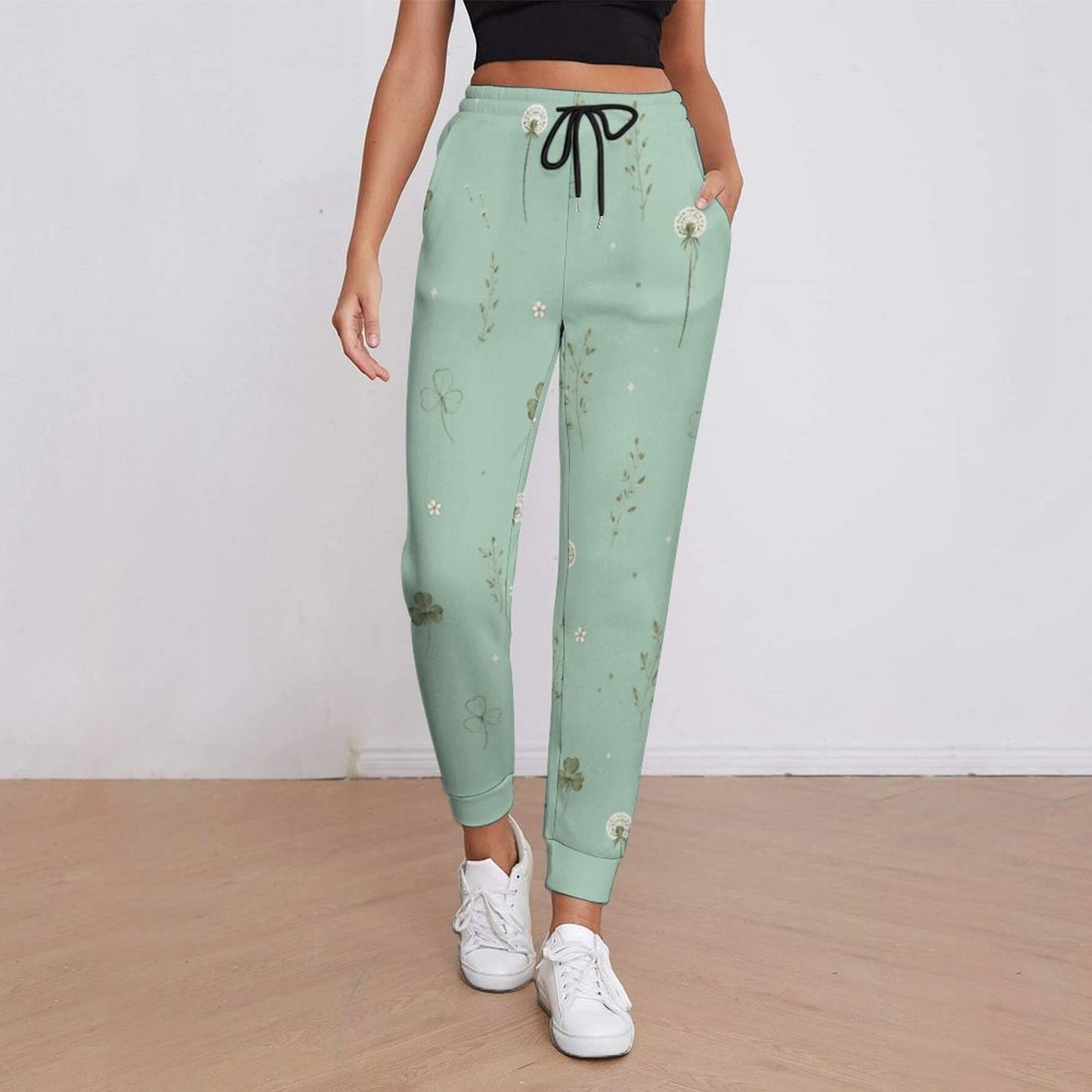 Pantalon de jogging vert sauge à motifs – Collection MINTA