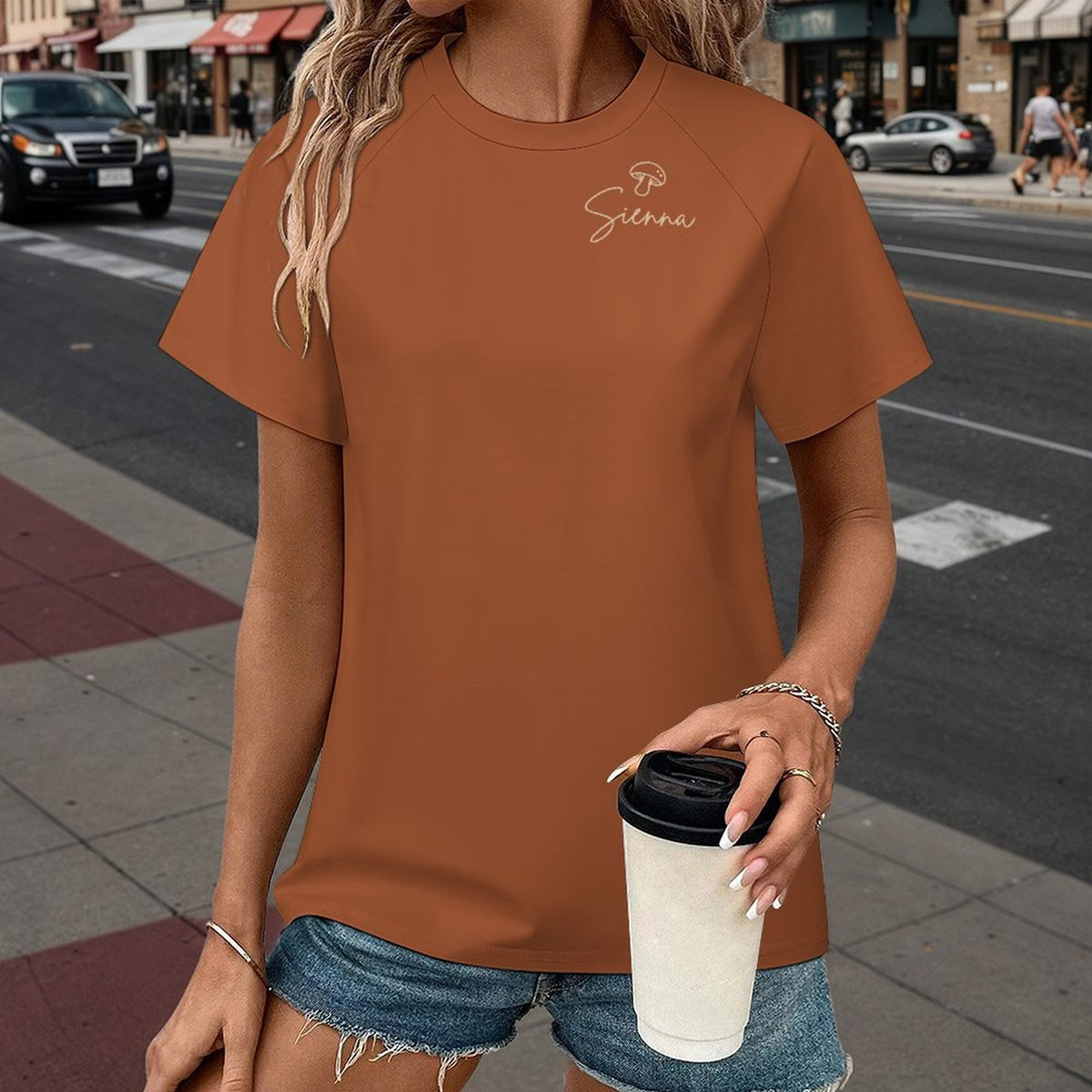T-shirt terracotta Illustration Dog Mom – Collection SIENNA