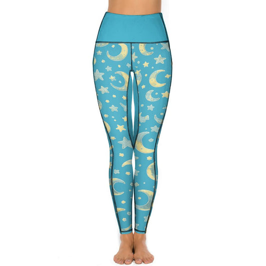 Custom Print Patterned Yoga Pants with 2 Pockets (All-Over Printing)