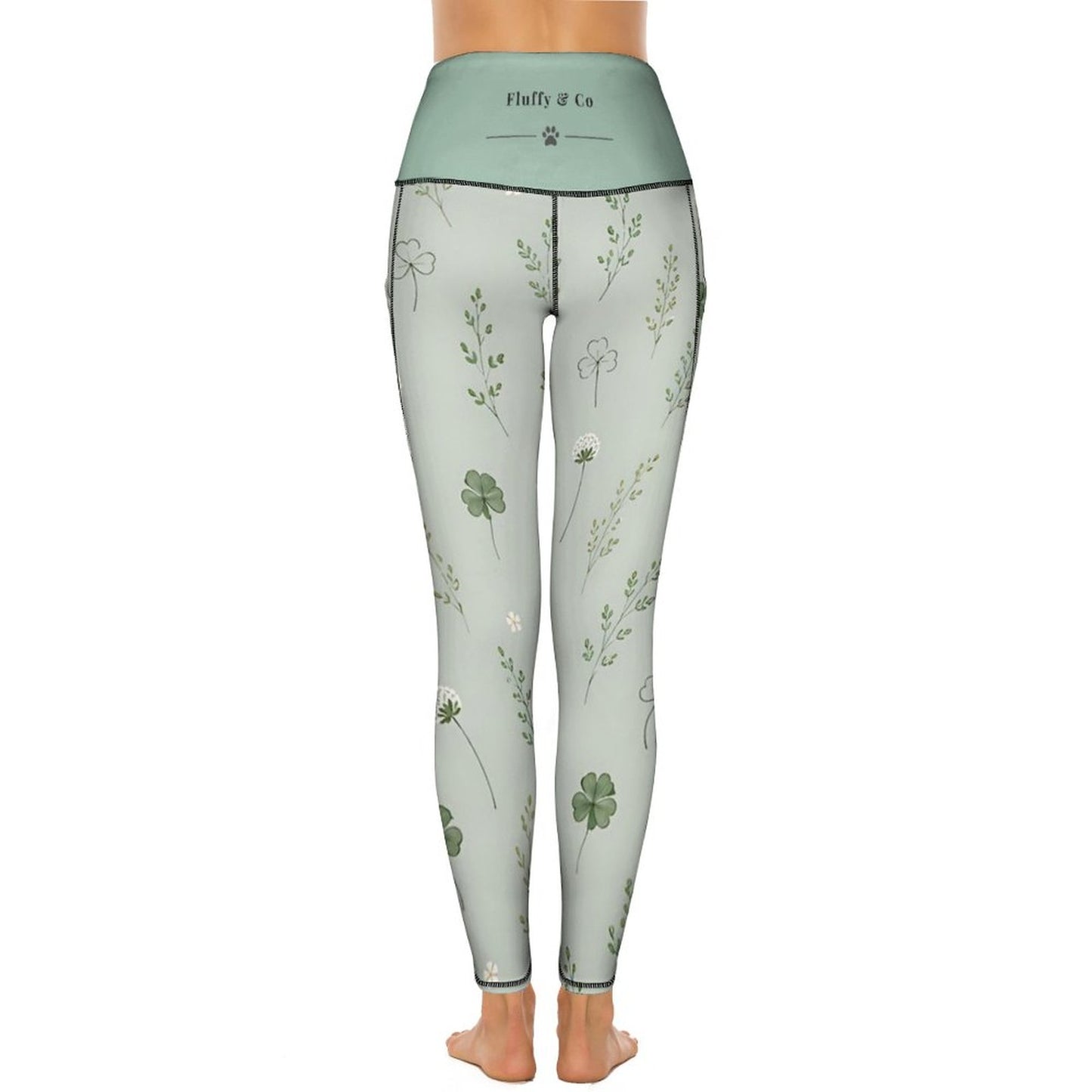 Custom Print Patterned Yoga Pants with 2 Pockets (All-Over Printing)