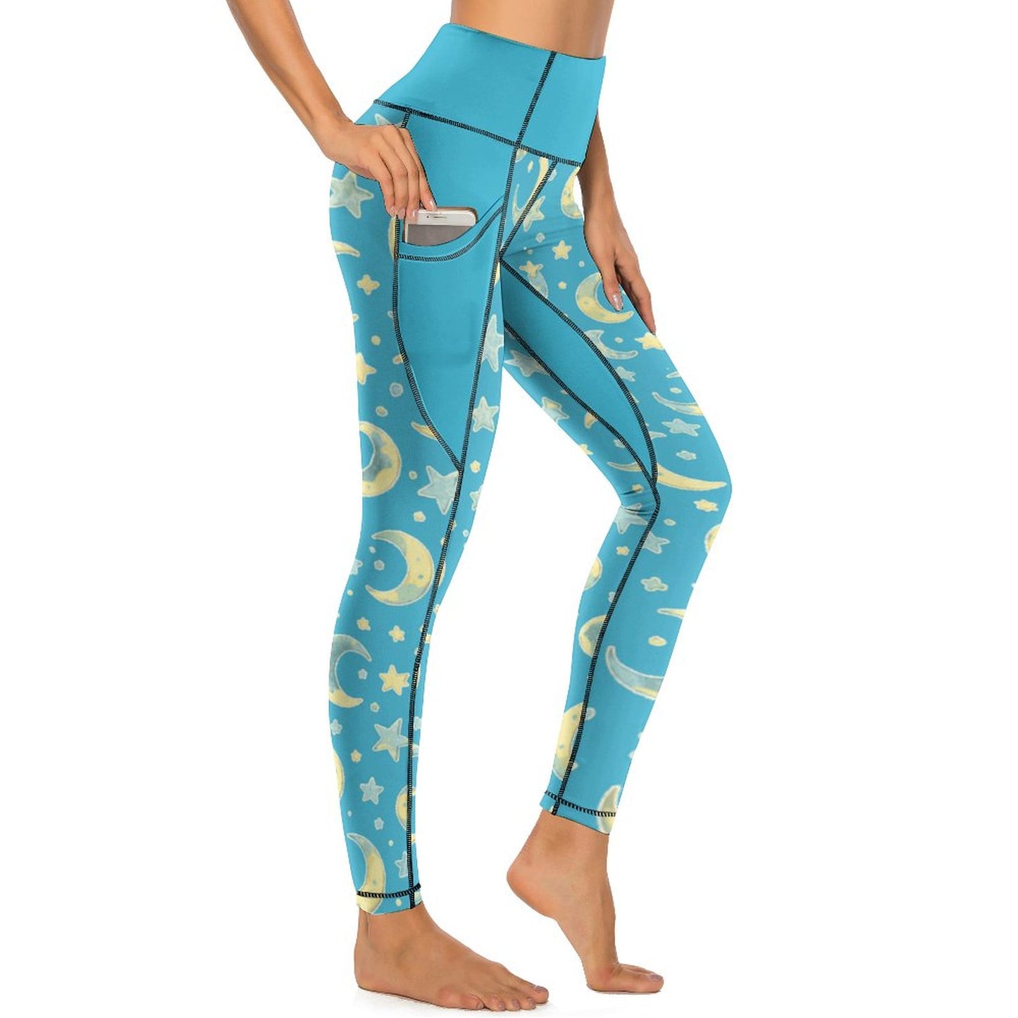 Custom Print Patterned Yoga Pants with 2 Pockets (All-Over Printing)