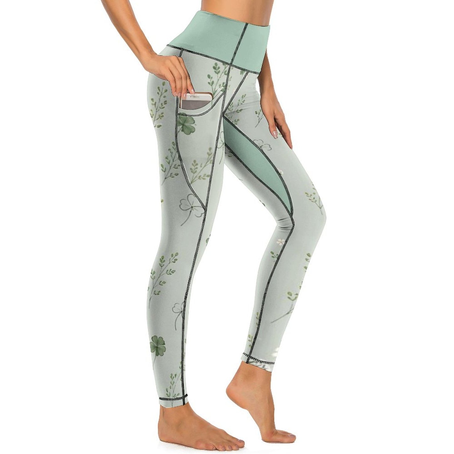 Custom Print Patterned Yoga Pants with 2 Pockets (All-Over Printing)