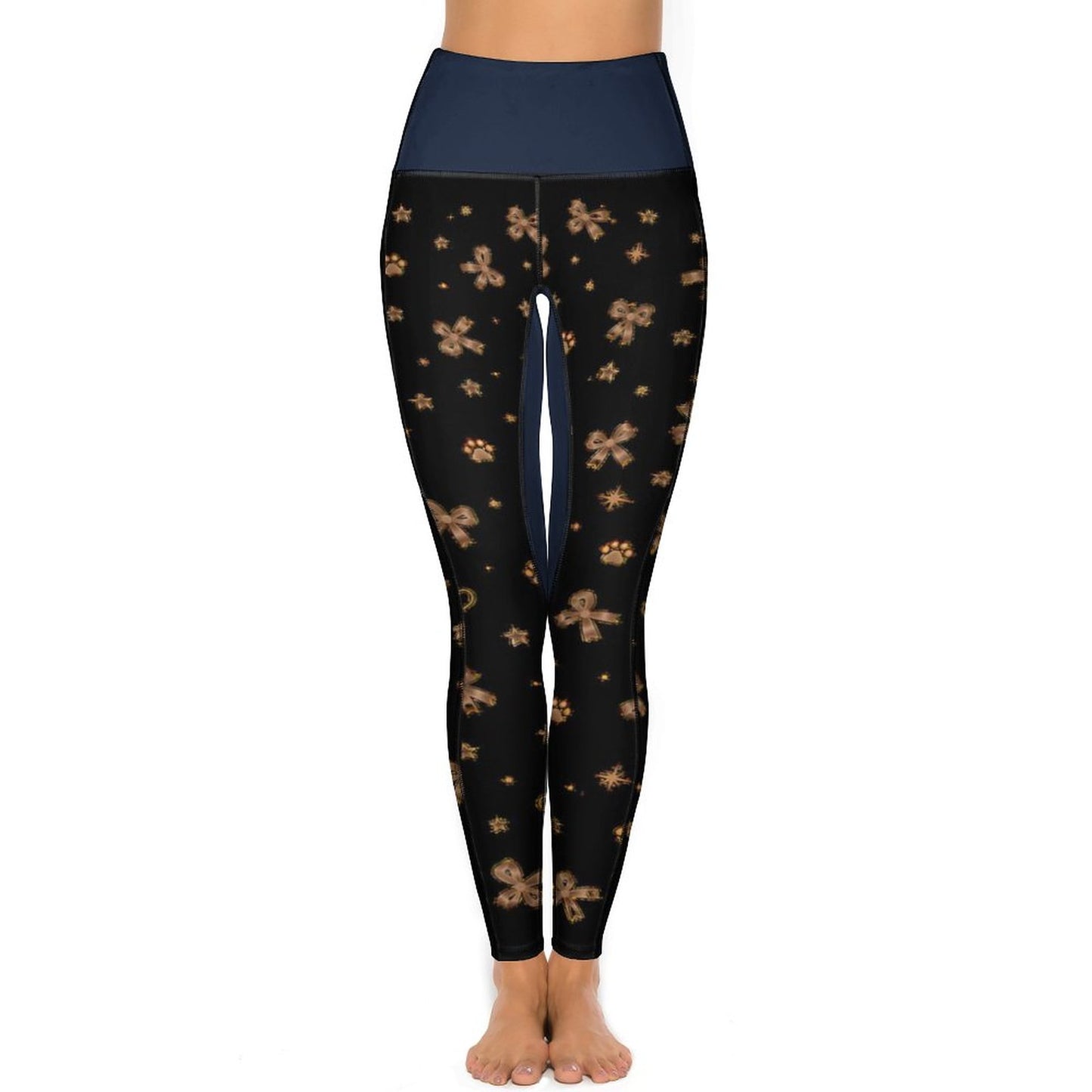 Legging bleu nuit à motifs pour femme – Collection ELARA