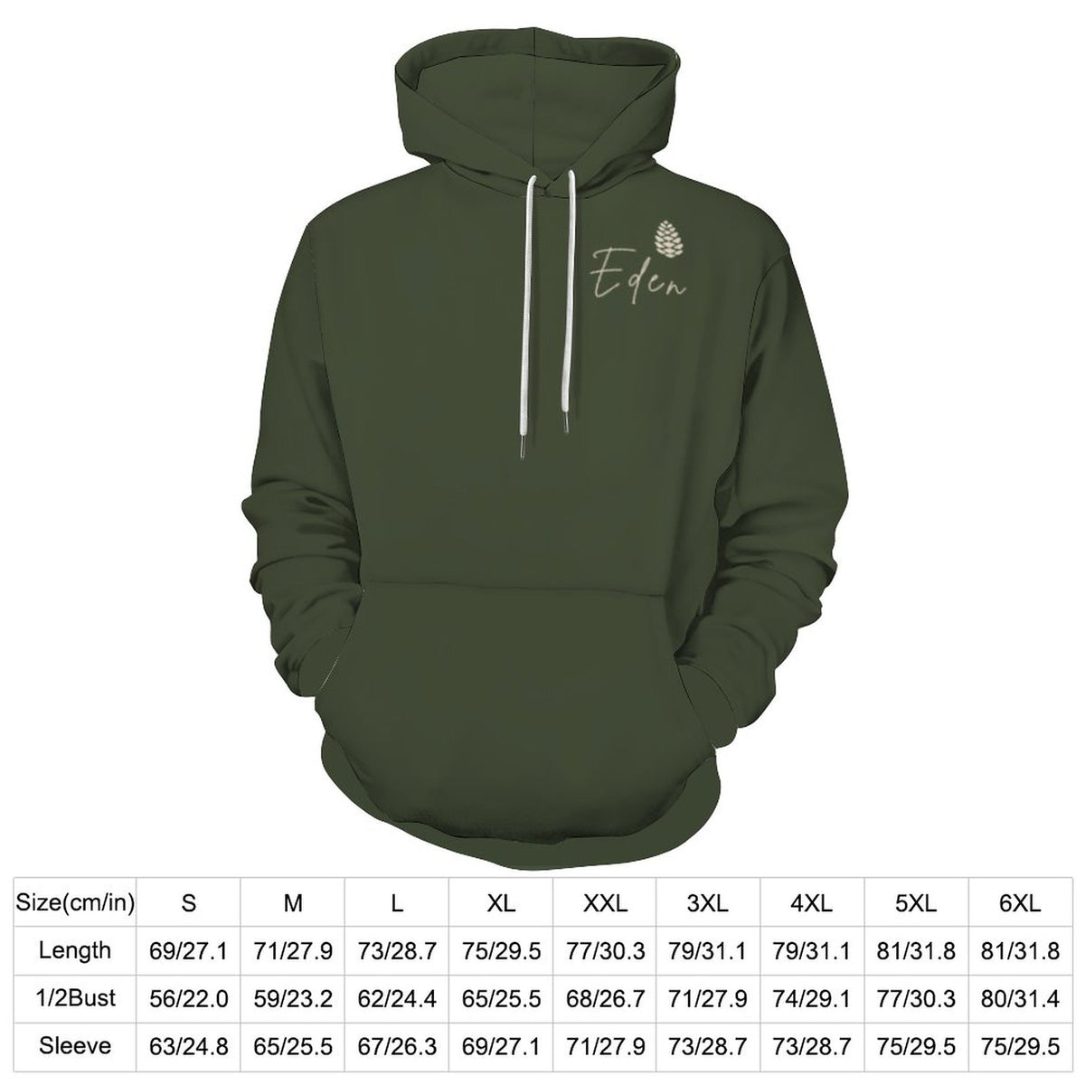 Hoodie illustration vert armée – Collection EDEN