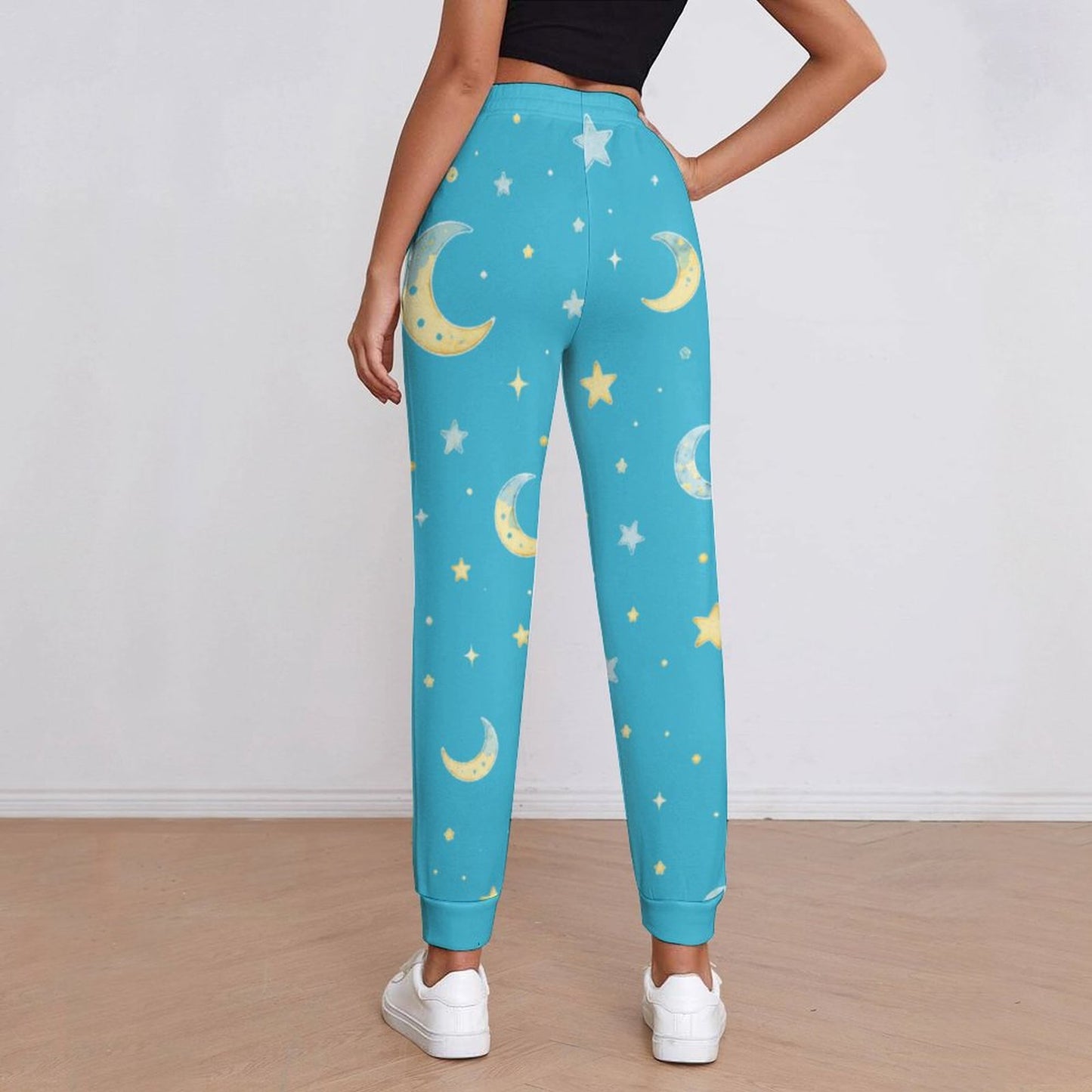 Pantalon de jogging turquoise à motifs – Collection LUNA