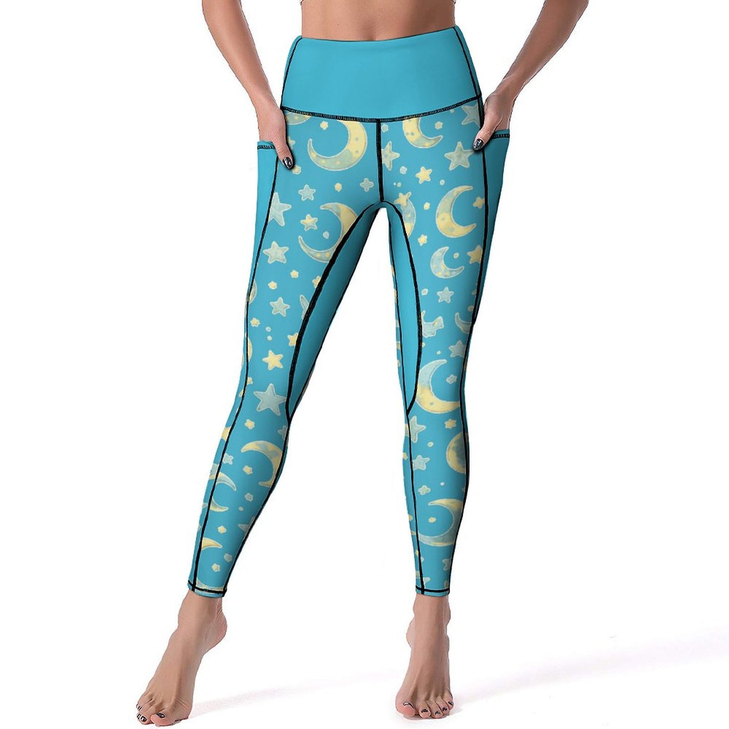 Custom Print Patterned Yoga Pants with 2 Pockets (All-Over Printing)