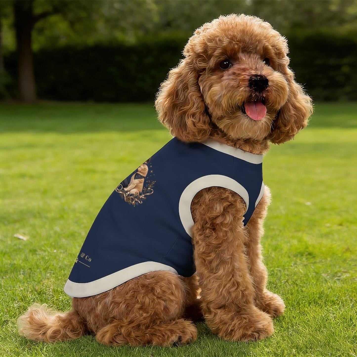 Pyjama et chandail bleu nuit Illustration pour chien – Collection ELARA