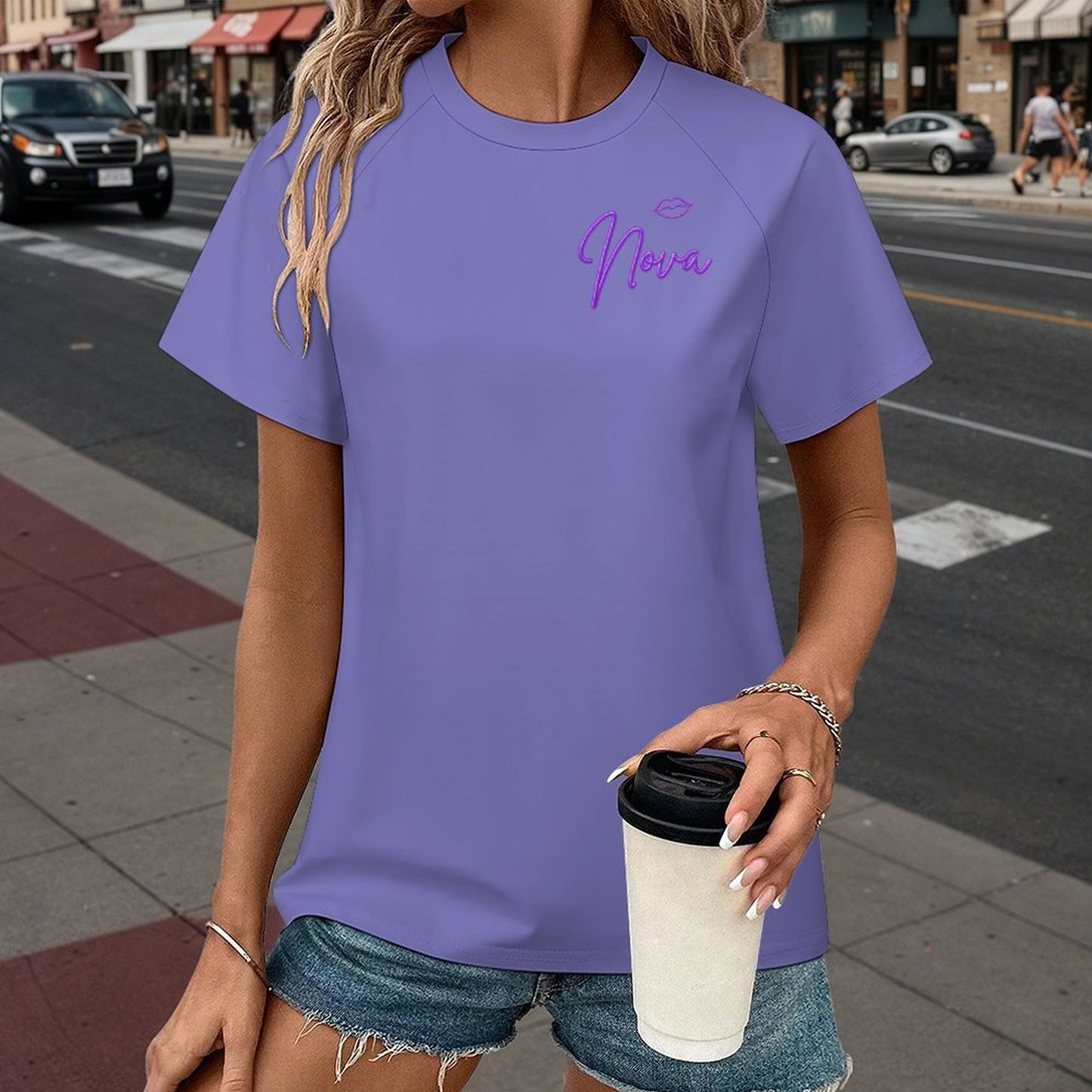 180gsm Women's Raglan T-shirt(All-Over Printing)