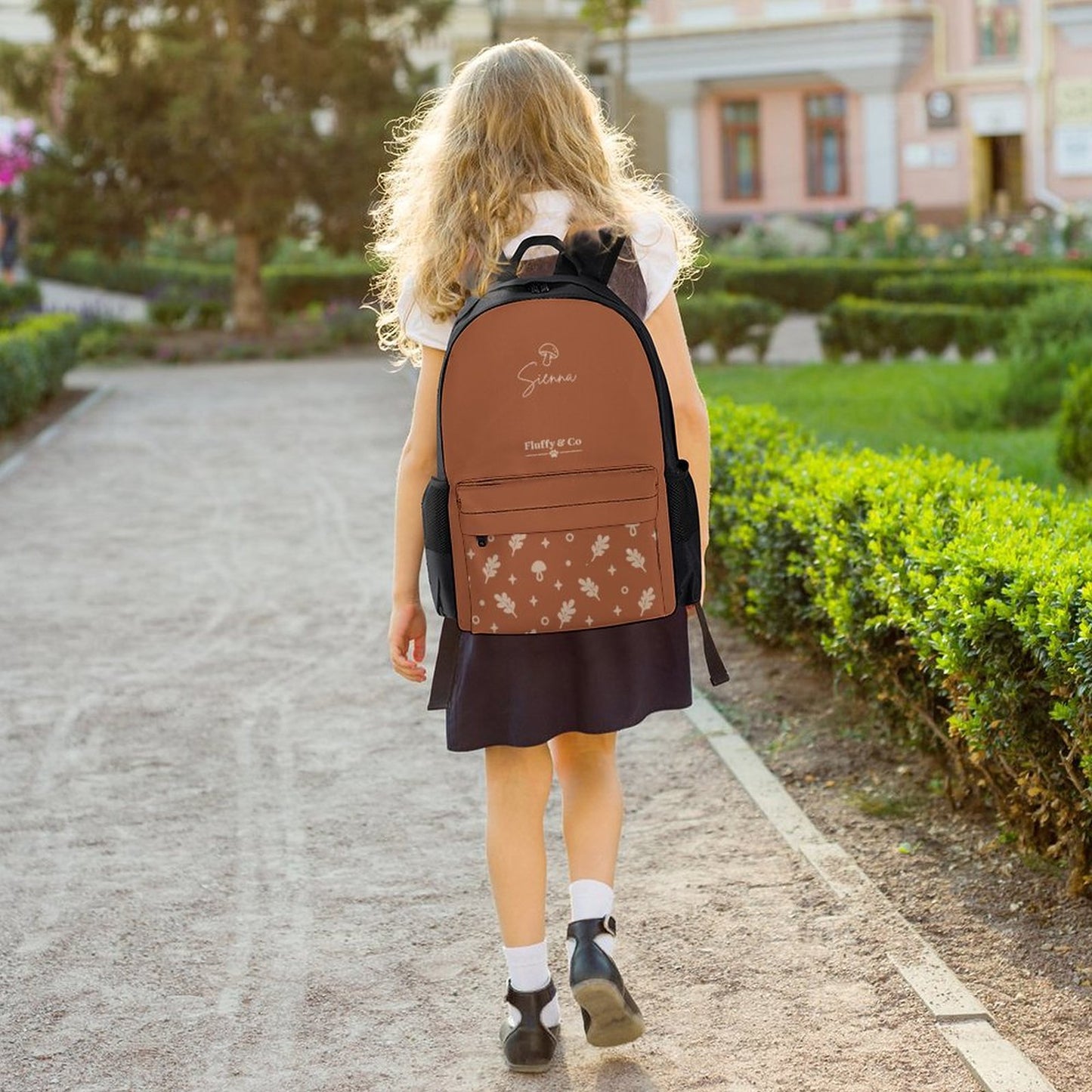 Sac à dos brun terre cuite à motifs – Collection SIENNA