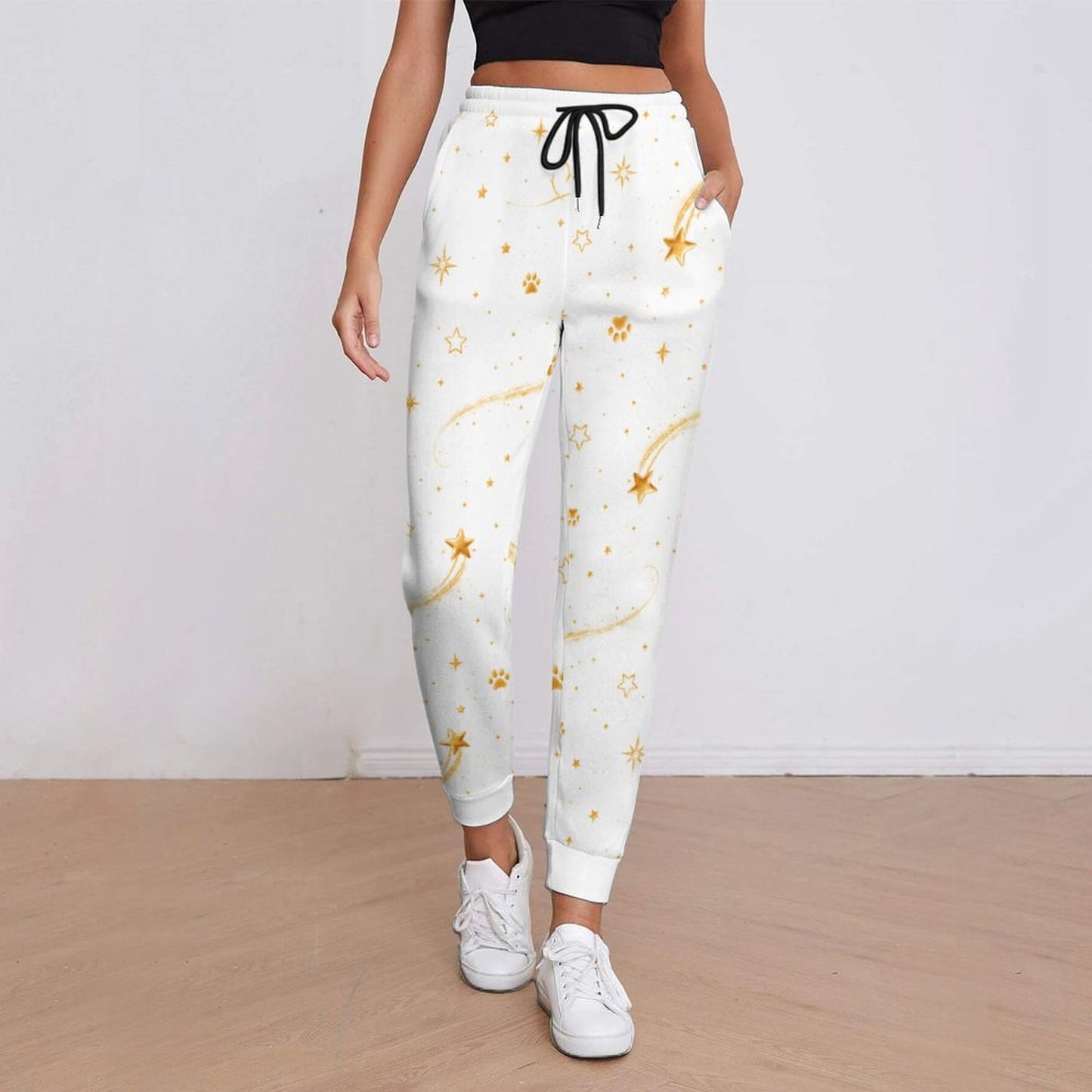 Pantalon de jogging blanc à motifs – Collection WILLOW