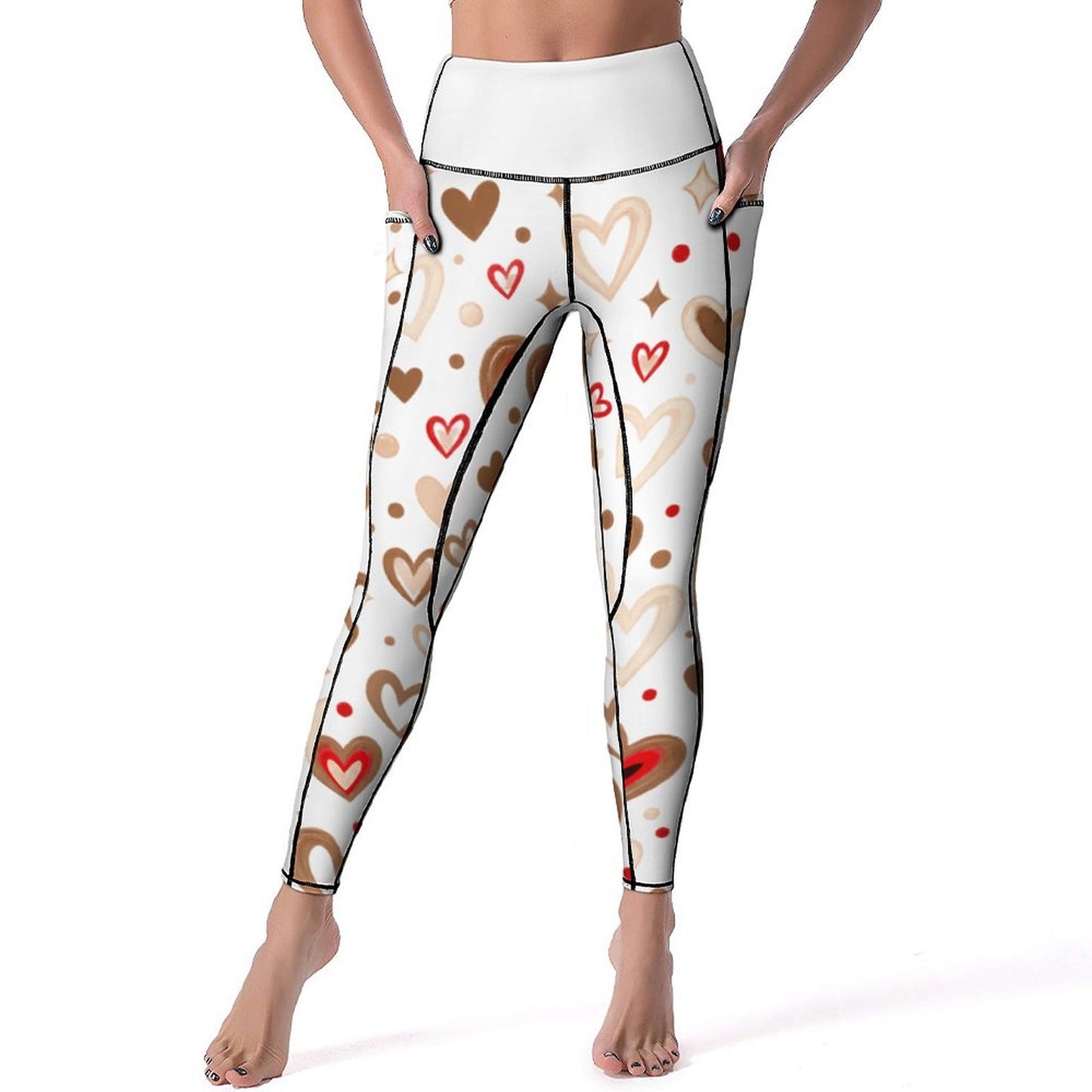Custom Print Patterned Yoga Pants with 2 Pockets (All-Over Printing)