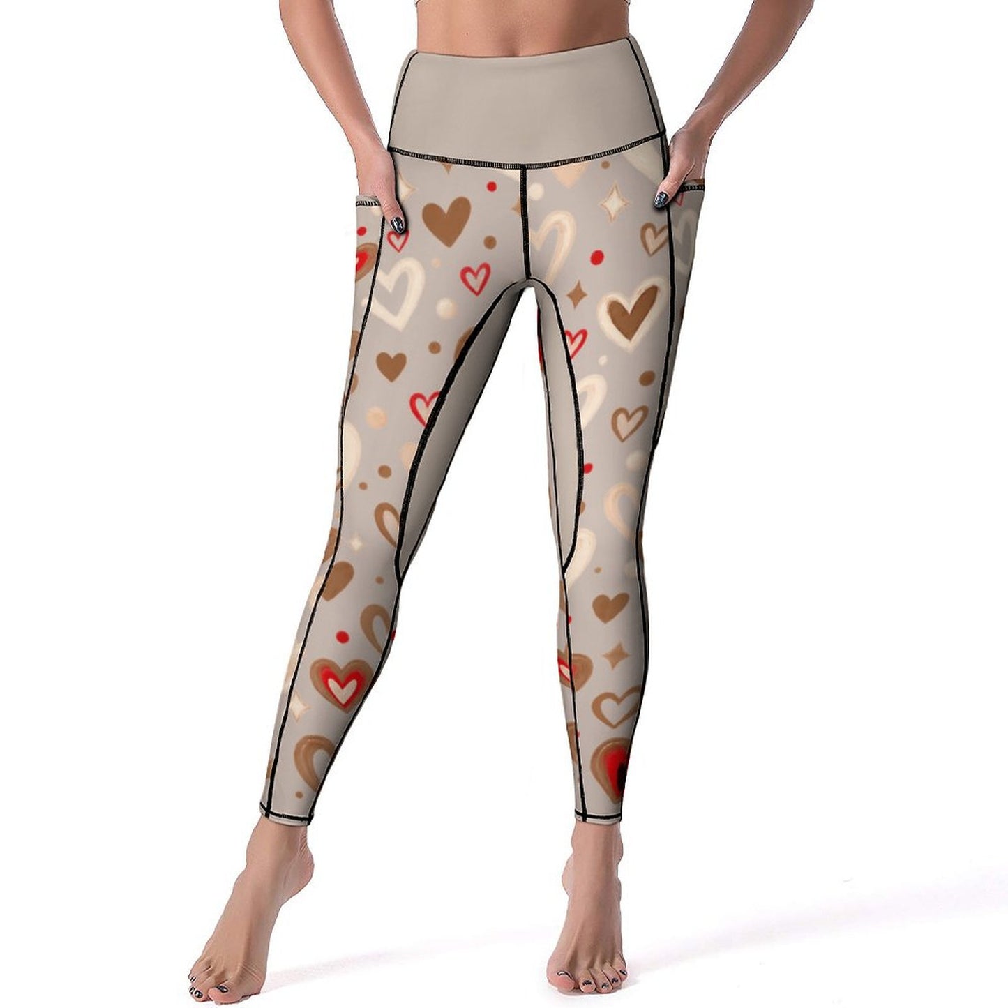 Custom Print Patterned Yoga Pants with 2 Pockets (All-Over Printing)