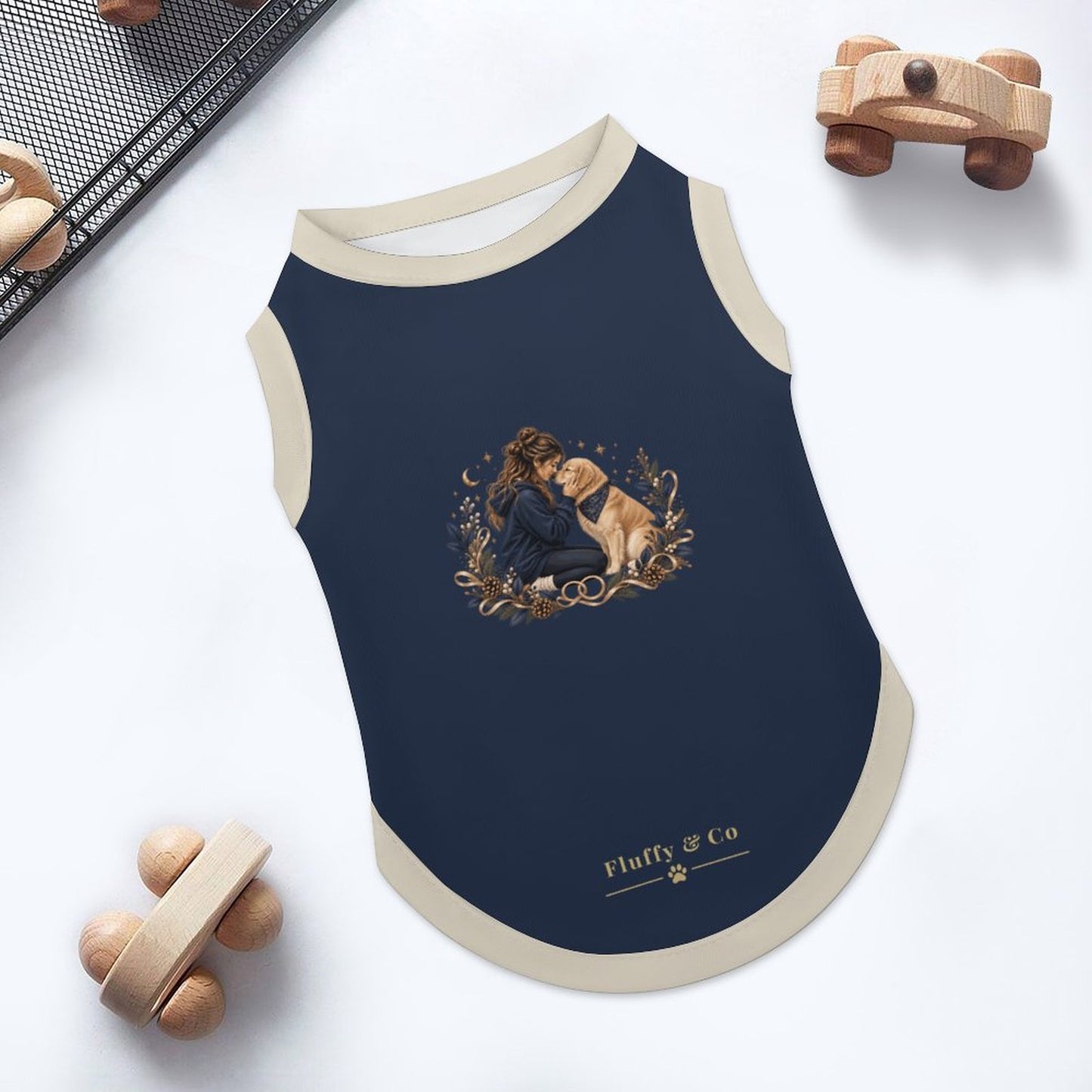 Pyjama et chandail bleu nuit Illustration pour chien – Collection ELARA