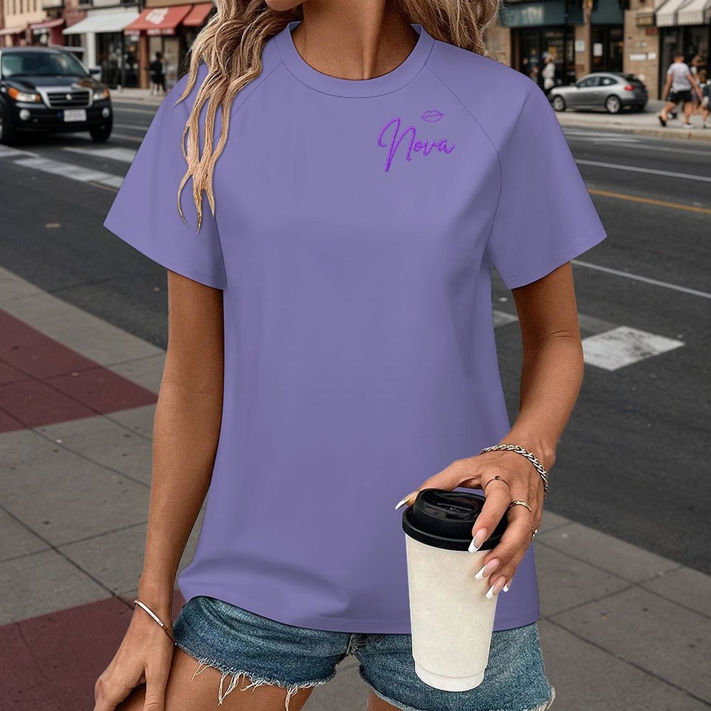 T-shirt Dog Mom lavande uni – Collection NOVA