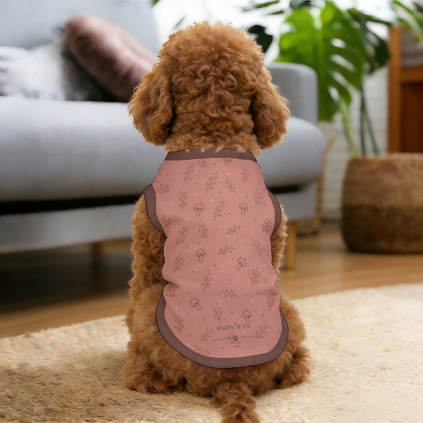 Pyjama et chandail terracotta à motifs pour chien – Collection SIENNA