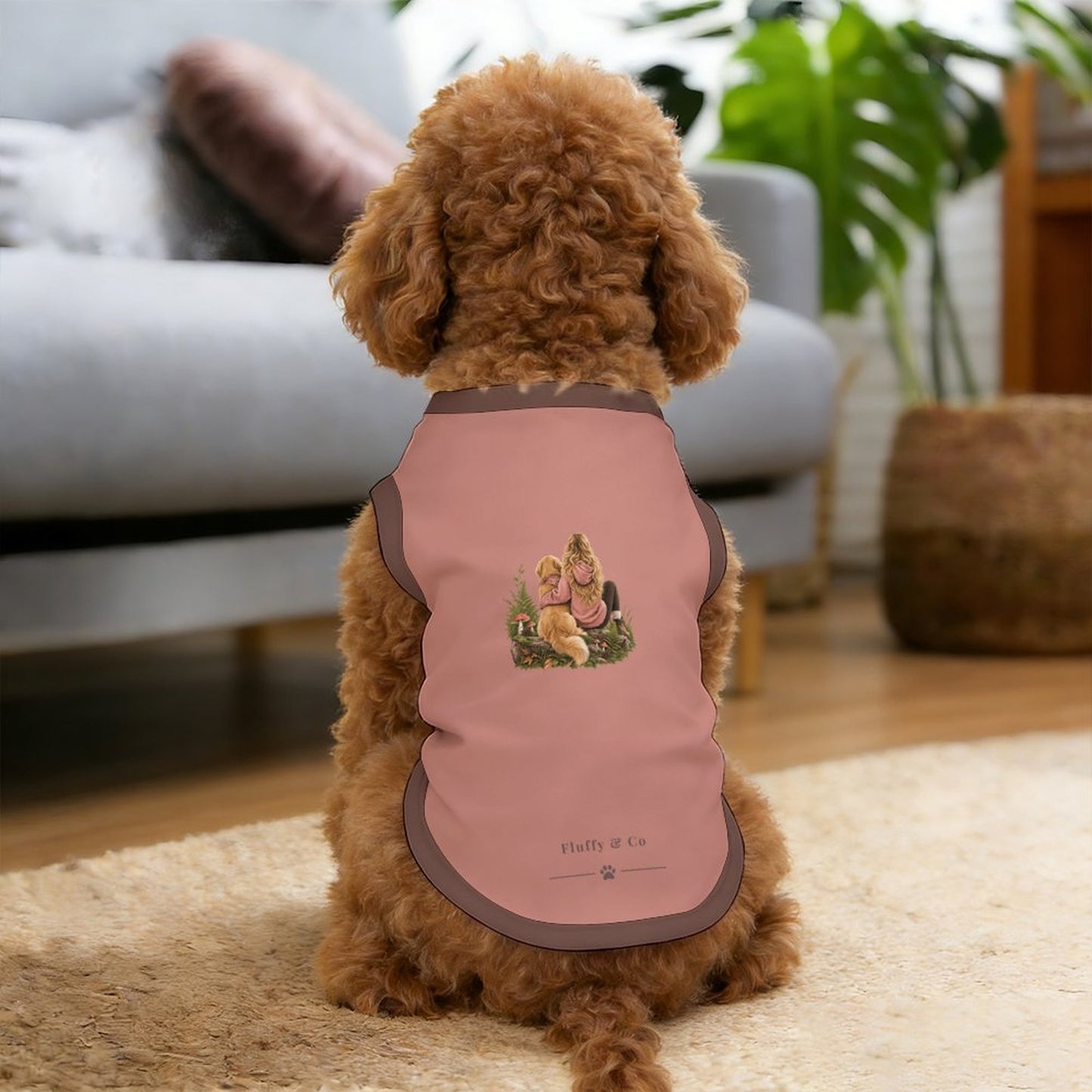 Pyjama et chandail terracotta Illustration pour chien – Collection SIENNA