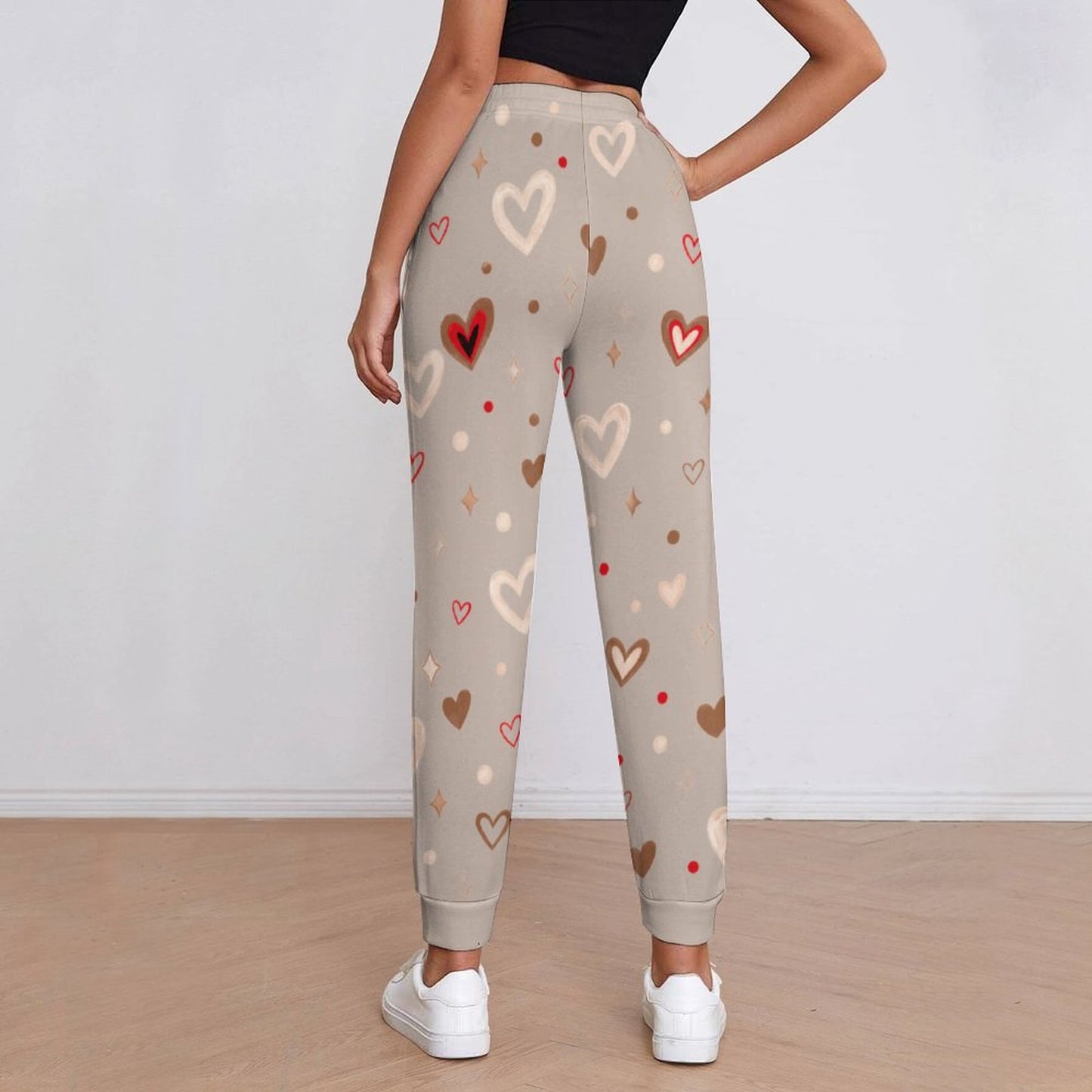 Pantalon de jogging taupe à motifs – Collection LUMI