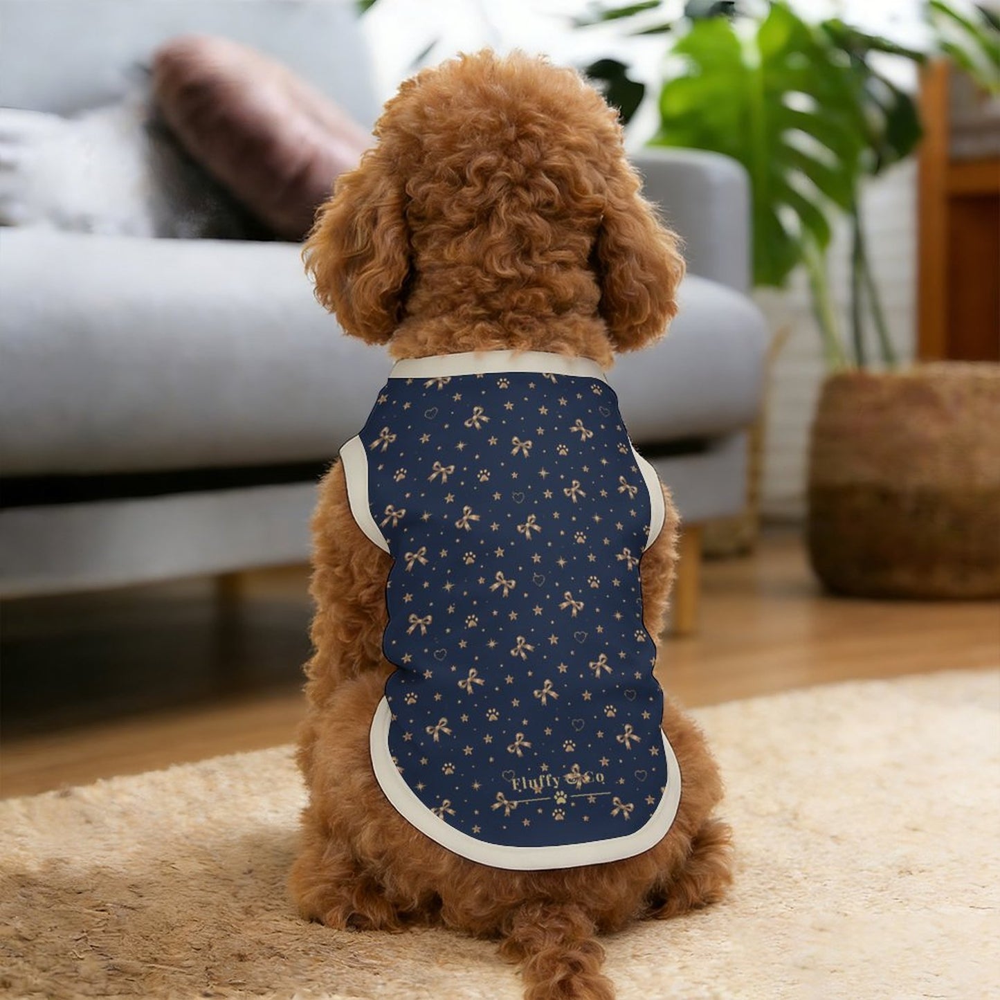 Pyjama et chandail bleu nuit à motifs pour chien – Collection ELARA