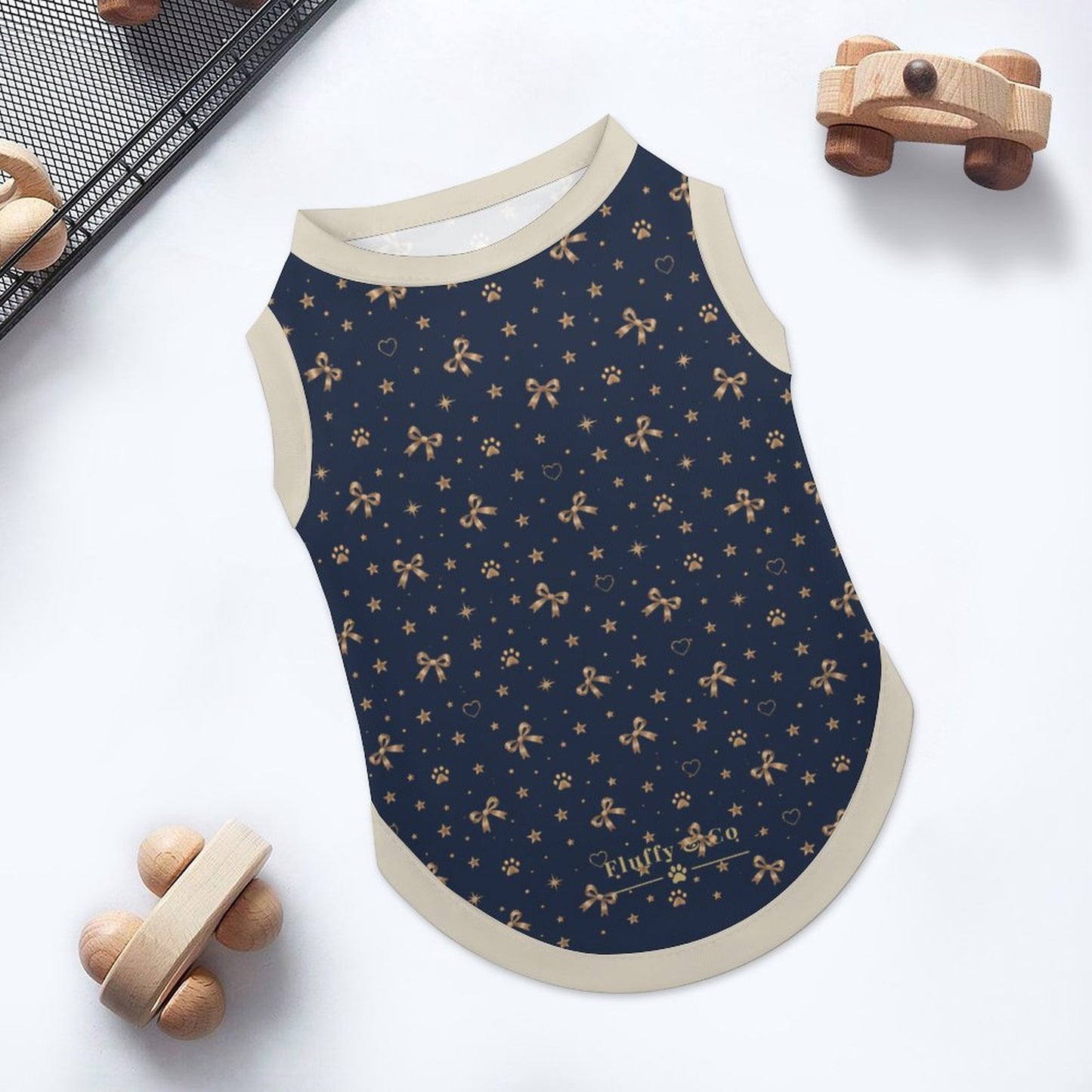 Pyjama et chandail bleu nuit à motifs pour chien – Collection ELARA