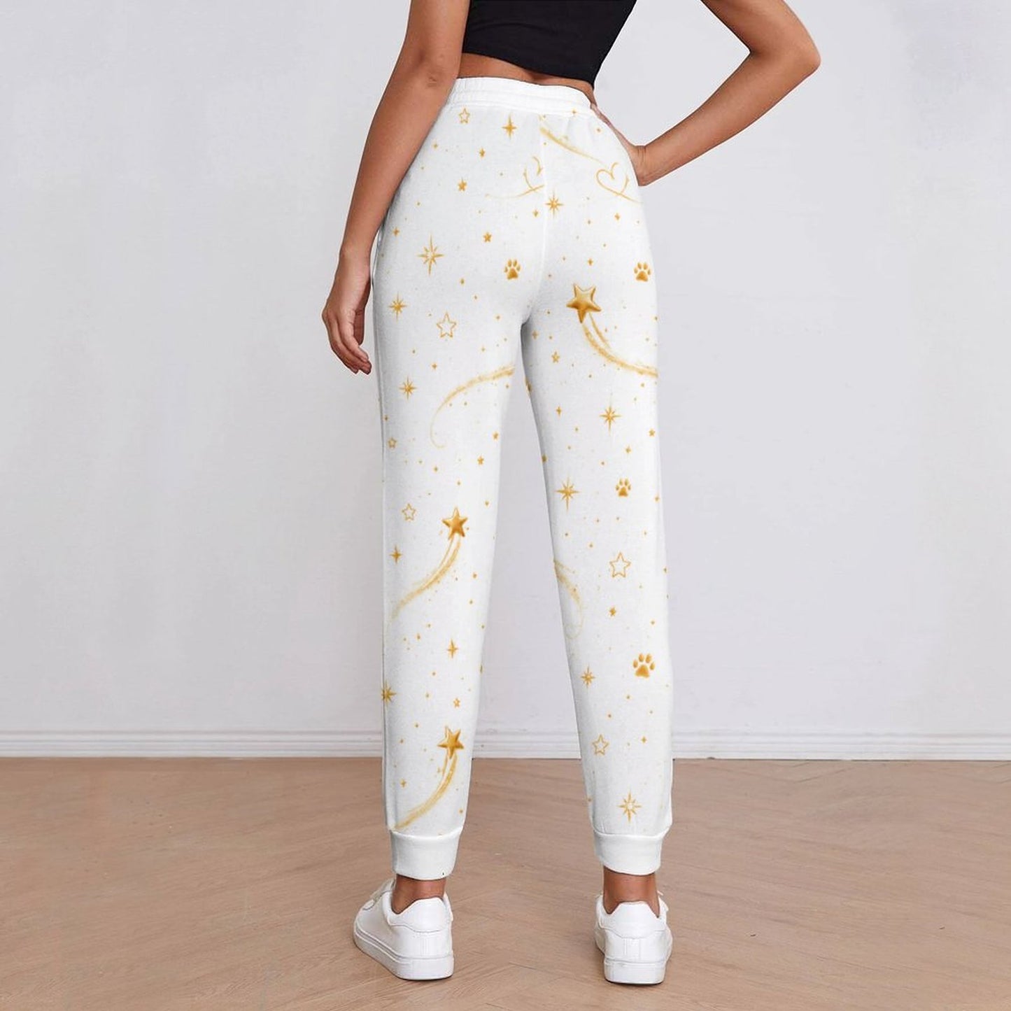 Pantalon de jogging blanc à motifs – Collection WILLOW