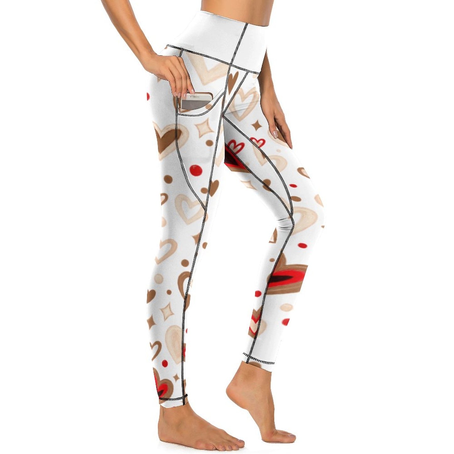Custom Print Patterned Yoga Pants with 2 Pockets (All-Over Printing)