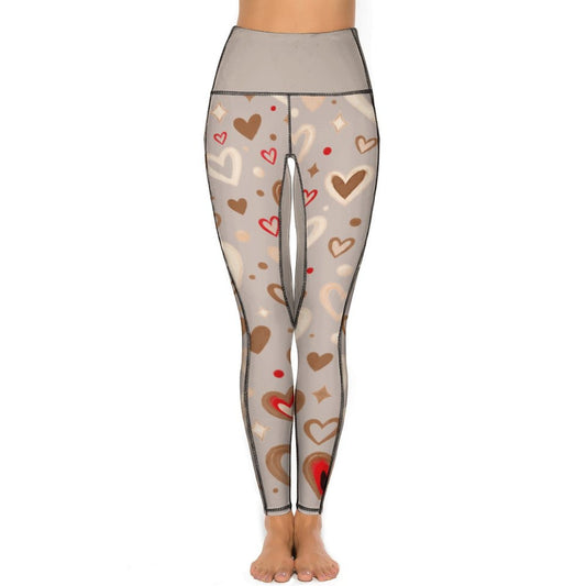 Custom Print Patterned Yoga Pants with 2 Pockets (All-Over Printing)