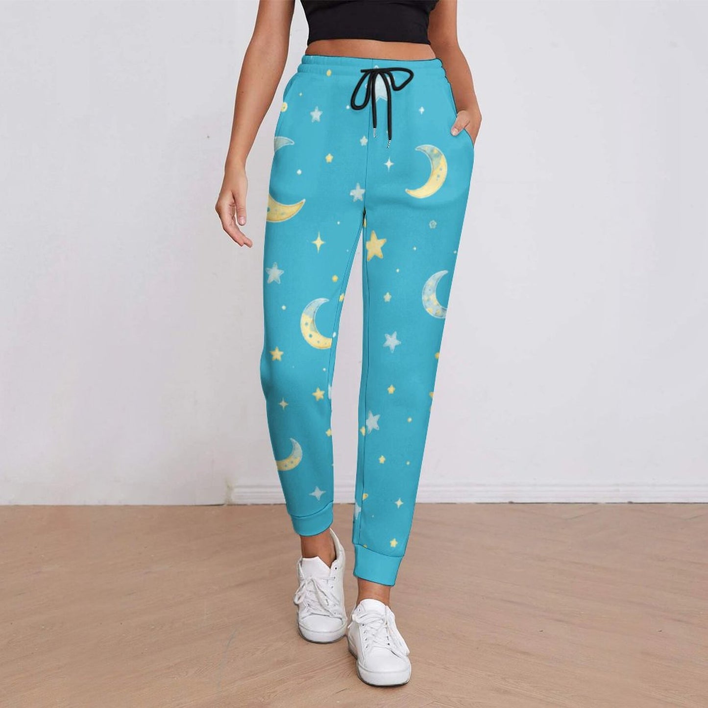 Pantalon de jogging turquoise à motifs – Collection LUNA