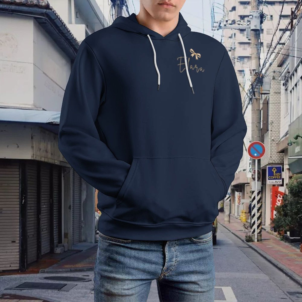 Hoodie illustration bleu nuit – Collection ELARA