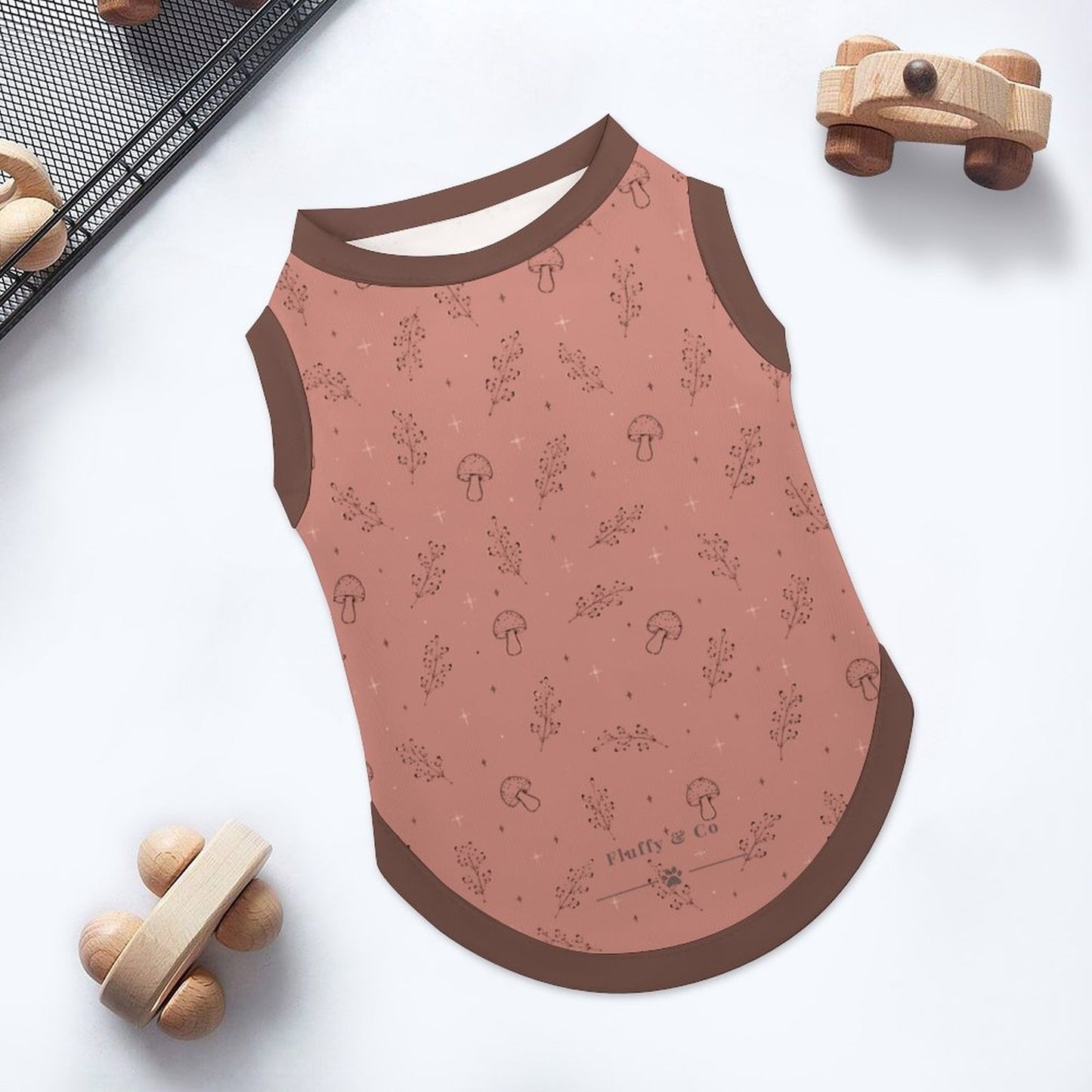 Pyjama et chandail terracotta à motifs pour chien – Collection SIENNA