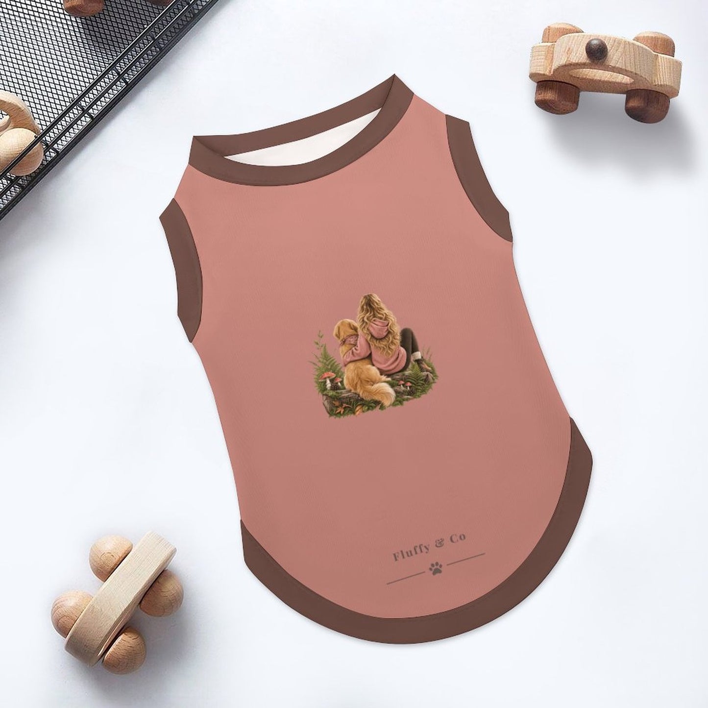 Pyjama et chandail terracotta Illustration pour chien – Collection SIENNA