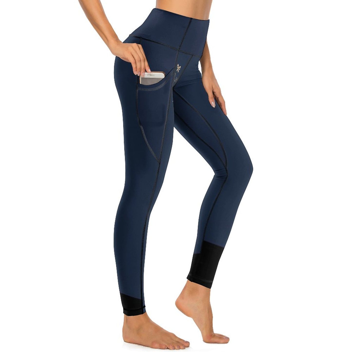 Legging bleu nuit uni pour femme – Collection ELARA