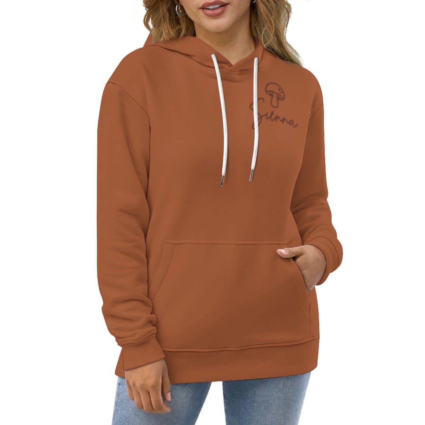 Hoodie brun terre cuite uni – Collection SIENNA
